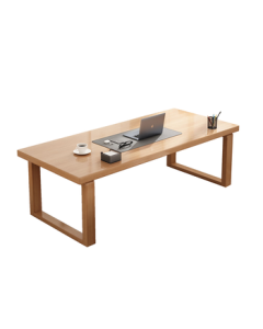 Huazhou Solid Wood Desk, Home Computer Desk, Study Desk, Double Office Desk, 1.6m Large Plank Desk in Natural Wood Color (80CM Wide)