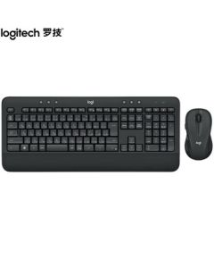 Logitech Keyboard and Mouse Combo / Black Wireless Keyboard and Mouse Set, Spill-Resistant, Unifying Receiver, Comfortable Wrist Rest, Office Combo MK545