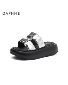 Daphne Summer Women's Slip-On Platform Sandals New Style Beach Flip Flops 4024303357 Silver 40