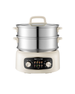 Joyoung Electric Steamer, Electric Cooking Pot, Electric Hot Pot, 304 Stainless Steel Pot, All-Steel 0 Plastic 0 Coating, Household 3-Layer 15.5L Large Capacity with Removable Inner Pot, Steam and Boil Simultaneously GZ561