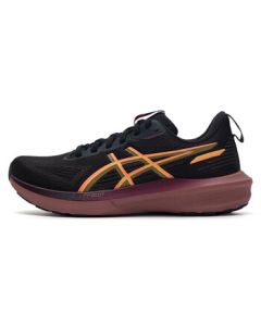 ASICS Women's GT-1000 14 Running Shoes - Cushioned, Comfortable, Lightweight, Breathable Low-Top Sneakers - Black/Orange - 39.5