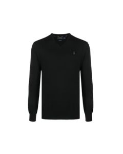 Polo Ralph Lauren Men's V-Neck Casual Embroidered Knit Sweater 710670789003 Black L