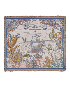 British Museum Nautical World Travel Jacquard Nap Blanket Shawl, Home文创 Gift for Women's Birthday, Mid-Autumn Festival Gift