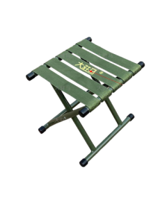 Dazhuma Folding Stool Outdoor Iron Camping Stool Round Tube Drawing Military Green - Embroidered Webbing