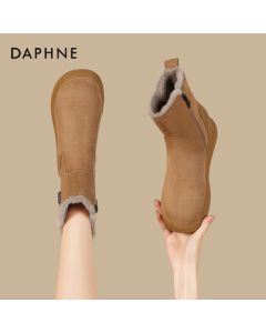 Daphne Women's Snow Boots New Winter Cotton Shoes Thickened Fleece-Lined Short Boots 4025608001 Camel 40