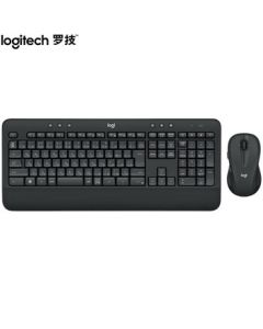 Logitech Keyboard and Mouse Combo / Black Wireless Keyboard and Mouse Set, Spill-Resistant, Unifying Receiver, Comfortable Wrist Rest, Office Combo MK545