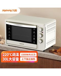 Joyoung Electric Oven, 30L Large Capacity Multi-functional Baking Oven with Timer and Temperature Control, Visual Pizza and Sweet Potato Oven, Model KX-30J608, Beige