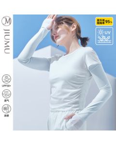 JIUMU Ice Silk Sunscreen Arm Sleeves for Women, Cooling UV Protection Sleeves for Summer Driving and Cycling, Arm Guards