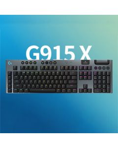 Logitech G915 X LIGHTSPEED Low-Profile Gaming Keyboard, Esports Keyboard, Full-Size Computer Keyboard (Black - L Switch) Linear Red-like Switch