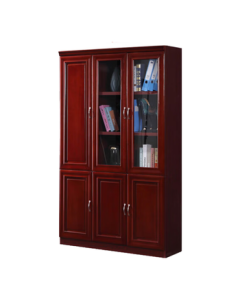 ZHONGWEI Office Furniture File Cabinet Storage Cabinet Wood Veneer Painted Bookshelf Office Cabinet Document Cabinet Three Doors