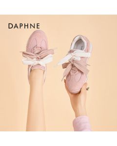 DAPHNE Women's Lace-Up Trainer Sneakers Casual Running Shoes Pink Size 36