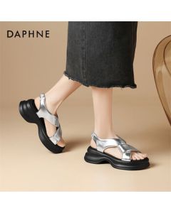 Daphne Platform Sandals for Women, New Summer Casual Sports High-Heel Beach Shoes 4024303367, Silver, Size 40