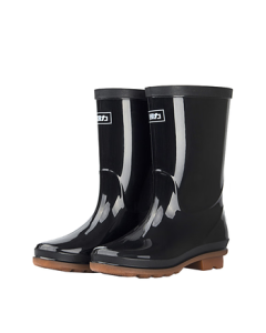 Warrior Women's Mid-Calf Rain Boots Adult Waterproof Rubber Boots Overshoes HXL53-B Black Mid-Calf Size 37