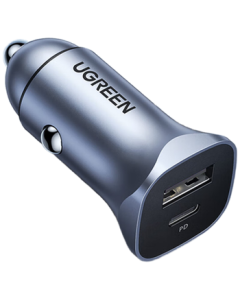 UGREEN Car Charger Cigarette Lighter Super Fast Charger Adapter Compatible with iPhone 16 Huawei/Xiaomi Dual Port 45278