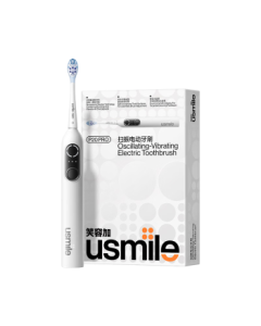 usmile Smile Plus Smart Electric Toothbrush P20 PROS Glacier White - Wide Oscillation Deep Cleaning & Gum Care, Adult Couples Gift for Boyfriend/Girlfriend, Birthday Present, Champion's Choice