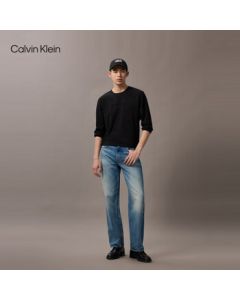 Calvin Klein Jeans 25 Fall New Men's Casual CK Embossed Letter Solid Color Round Neck Long Sleeve T-Shirt Top