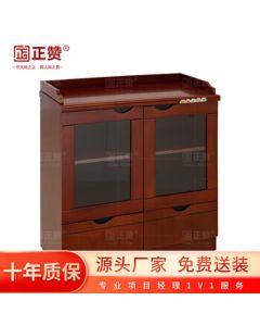 Zhengzan Tea Cabinet 0.8m Side Cabinet Office Storage Cabinet with Drawers Red Brown ZCSG018HZ80