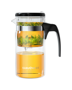 KAMJOVE Glass Teapot with Filter, Large Capacity Tea Infuser, Loose-Leaf Tea Brewing Pot with Detachable Strainer