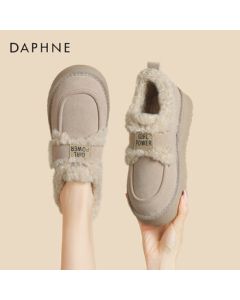 Daphne Women's Snow Boots Genuine Leather Furry Lined Warm Birkenstock Snow Boots Plush Winter Shoes 4023608092 Beige 37