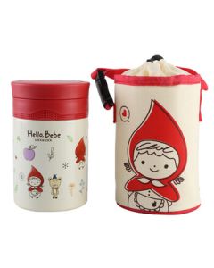 LOCK&LOCK Hello BeBe Thermal Insulated Cup, Stainless Steel Student Lunch Jar & Kids Water Bottle, Red 530ml