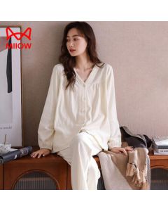 Manreya Women's Pajamas 100% Cotton Comfortable Cardigan Long Sleeve Long Pants Loungewear for Fall/Winter New Arrival 2025