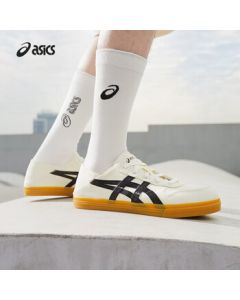 ASICS AARON SLIP-ON Unisex Slip-On Canvas Sneakers in Beige/Black Size 39.5