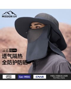 MISSION UV Sun Hat for Men - Fishing Bucket Hat, Hiking Cap with Face Cover for Summer Outdoor UV Protection