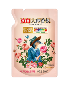 Liby Master Fragrance Laundry Detergent 500g Pouch, Fabric Softener & Protector, Long-Lasting Rose Scent Refill