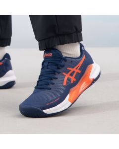 ASICS Men's All-Season Tennis Shoes 1041A405-401【V】 Navy Blue/Orange Size 42