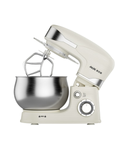 AUX Stand Mixer for Home Use, 5L Multifunctional Dough Kneader, Egg Beater, Cream Whisk, 1200W Automatic Mixing Machine, Cream White SC-226