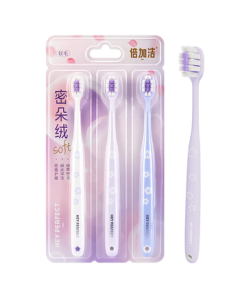 Beijiajie Cherry Blossom Soft Bristle Toothbrush 3-Pack, Ultra-Soft Bristles for Gum Protection, Small Head to Prevent Gum Bleeding, Designed for Adults (Men & Women)