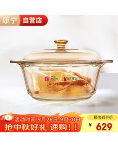 Corning x National Home Visions Crystal 3.5L Glass Pot, High-Temperature Resistant Stovetop Cooking Pot for Home Use, Soup Pot