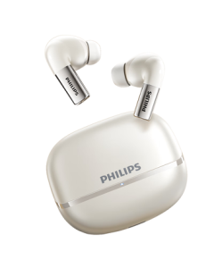 PHILIPS True Wireless Noise-Canceling Bluetooth Earbuds, In-Ear Headphones for Sports Running, Mini Music, Quiet Calls, Deep Bass, Gaming, Compatible with Huawei Apple TAT3569 - White
