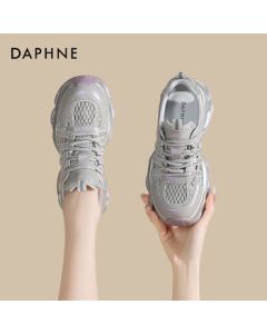 Daphne Dad Shoes Women's Summer New Thick-Sole Running Sneakers 4025101623 Hollow-Out Purple 37