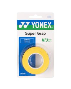 YONEX Badminton Grip Tape Sweat-Absorbent Overgrip AC-102C-004 Yellow 3-Pack
