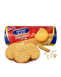 McVitie's Wholemeal Digestive Biscuits 400g - High Fiber, Whole Grain Snacks for Breakfast, Afternoon Tea, or Office