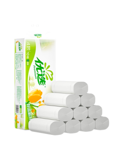 Mind Act Upon Mind Premium Coreless Toilet Paper 4-Ply 75g*10 Rolls, Bathroom Tissue, Dissolves Easily, with Handle