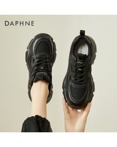 Daphne Women's Casual Shoes Thick-Soled Platform Sneakers Fashionable Breathable Women's Shoes 4023404102 Black 37