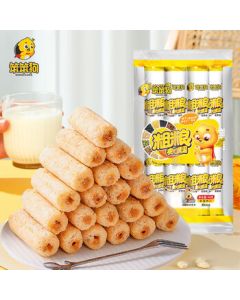 BengBengDog Rice Cracker with Egg Yolk Flavor 268g - Whole Grain Rice Roll, Energy Bar, Nostalgic Snack, Mid-Autumn Festival Gift