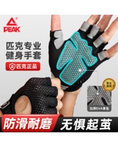 PEAK [Pair of 2] Fitness Gloves for Men & Women, Half-Finger Workout Gloves for Cycling, Pull-Ups, Weightlifting, Anti-Slip & Hand Protection L