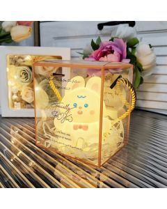 Riding the Wind Morning Sun Mid-Autumn Gift Souvenir, Children's Glowing Jade Rabbit Lantern Toy Night Light Decoration, Hugging Rabbit