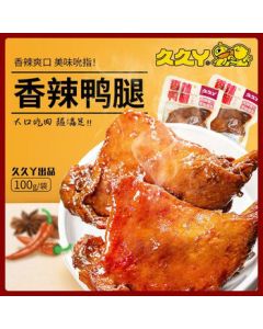 Jiujiuya Spicy Duck Leg 100g - Savory Braised Snack, Perfect with Drinks, Individually Packed Delicacy