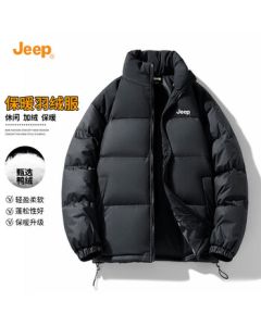 JEEP Men's Down Jacket Winter Coat New Windproof Warm Casual White Duck Down Stand Collar Cold Weather Apparel