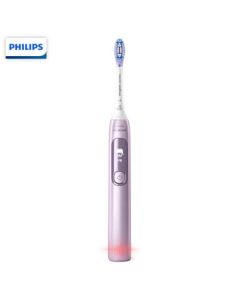 PHILIPS Electric Toothbrush for Home Use, Rechargeable Sonic Vibration Toothbrush with Frequency Conversion and Gum Care, DiamondClean 7 Series HX3792/02 in Light Pink with 5 Modes