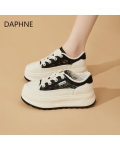 DAPHNE Platform Chunky White Sneakers for Women 2025 Summer New Mesh Casual Shoes with Height-Increasing Wedge Sole