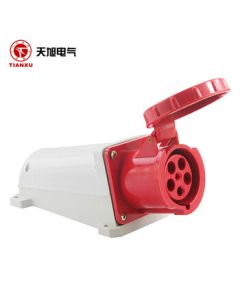 Tianxu Industrial Plug Socket Connector Three-Phase Five-Wire 380V Coupler Male-Female Docking Aviation Plug SH-135 5-Core 63A Surface-Mounted Socket (1 Piece)