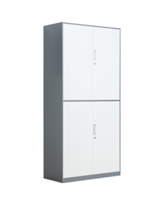 Ermai Metal File Cabinet Storage Cabinet Office Employee Locker Gray-White Two-Tone Double-Section File Cabinet