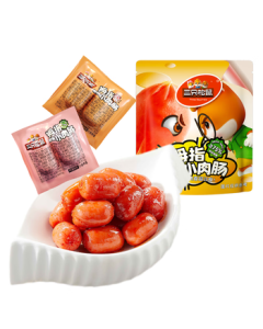 Three Squirrels Mini Sausage 110-Piece Mixed Flavor Pack (Spicy + Original) 550g Snack Instant Ham Sausage