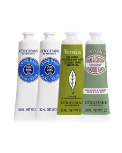 L'Occitane Hand Cream Moisturizing Gift Set of 4 with Long-Lasting Fragrance, Hand Mask, Birthday Gift (Random Scents)