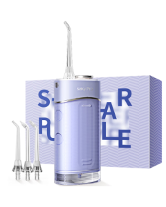 Saky Water Flosser, Portable Oral Irrigator with 3 Nozzles, Large Water Tank, IPX7 Waterproof, H5 Nebula Purple, Valentine's Day Birthday Mid-Autumn Festival Gift Box